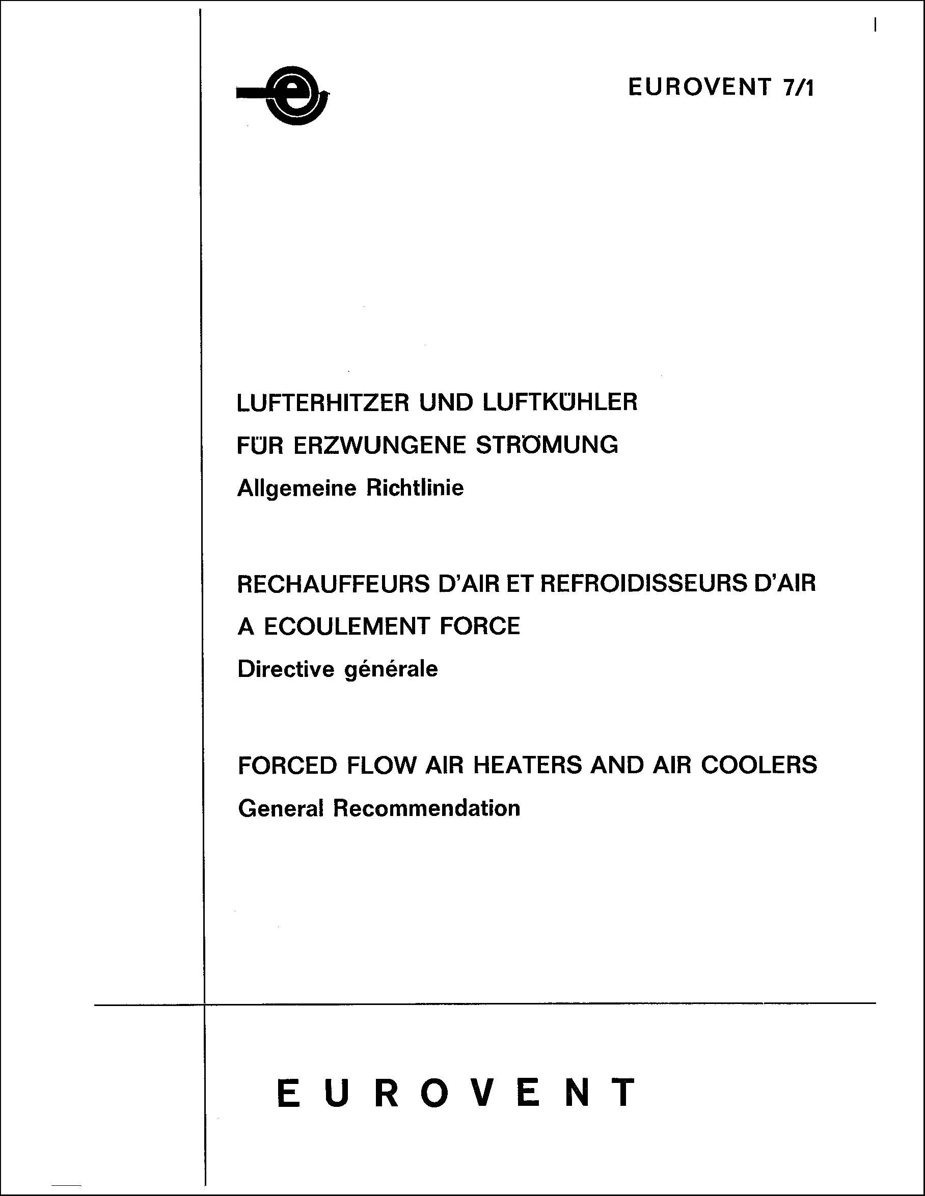 1983 - General Recommendation for forced flow air heaters and air coolers