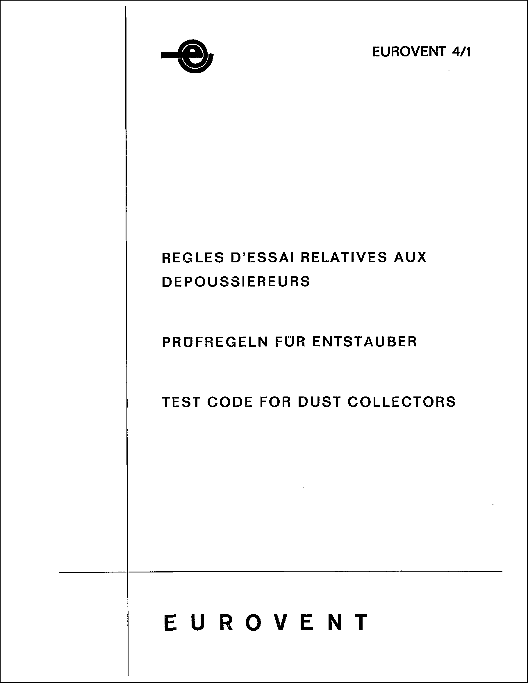 1986 - Test code for dust collectors