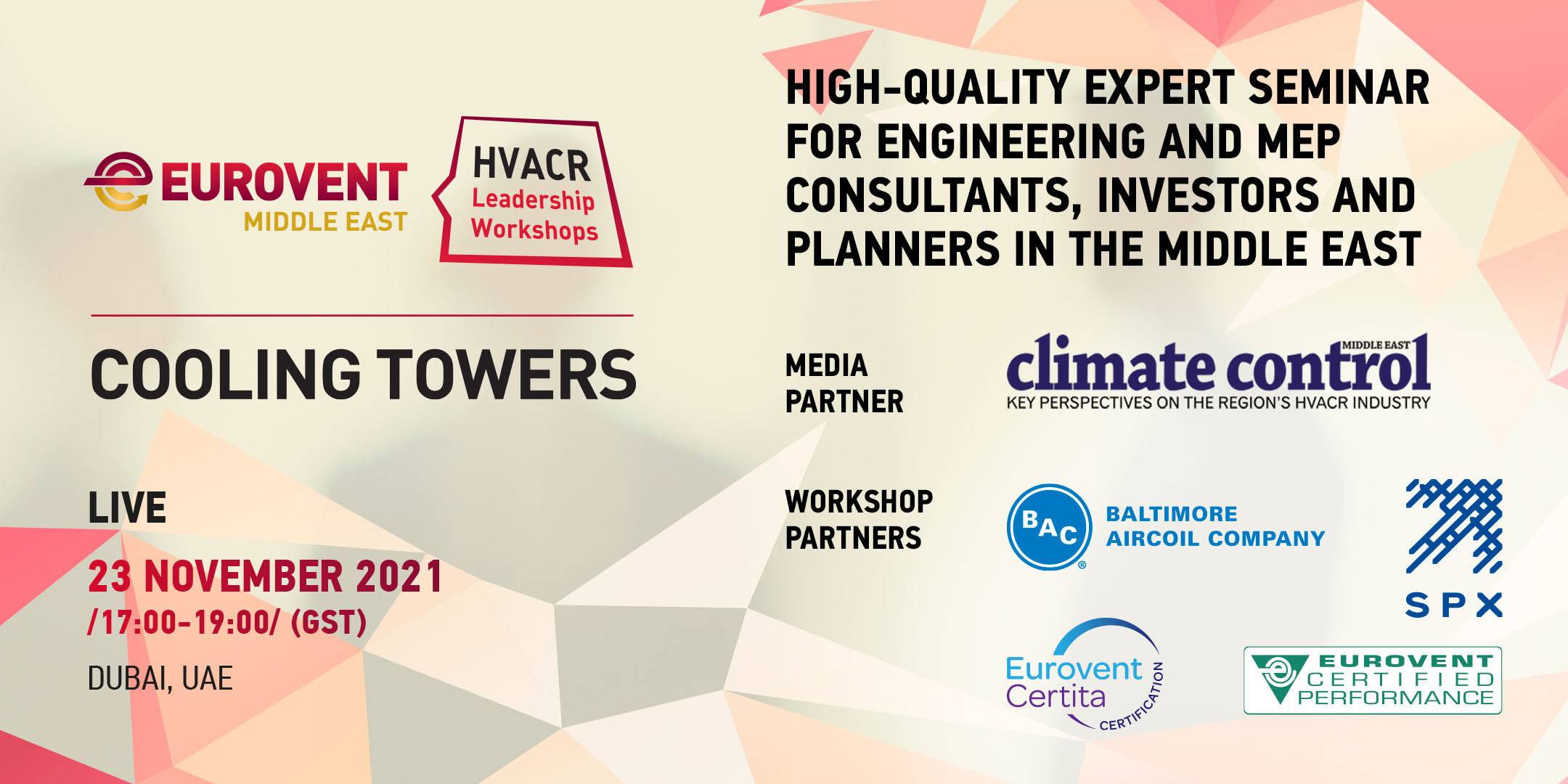2021 - HVACR Leadership Workshops by Eurovent Middle East - Cooling Towers