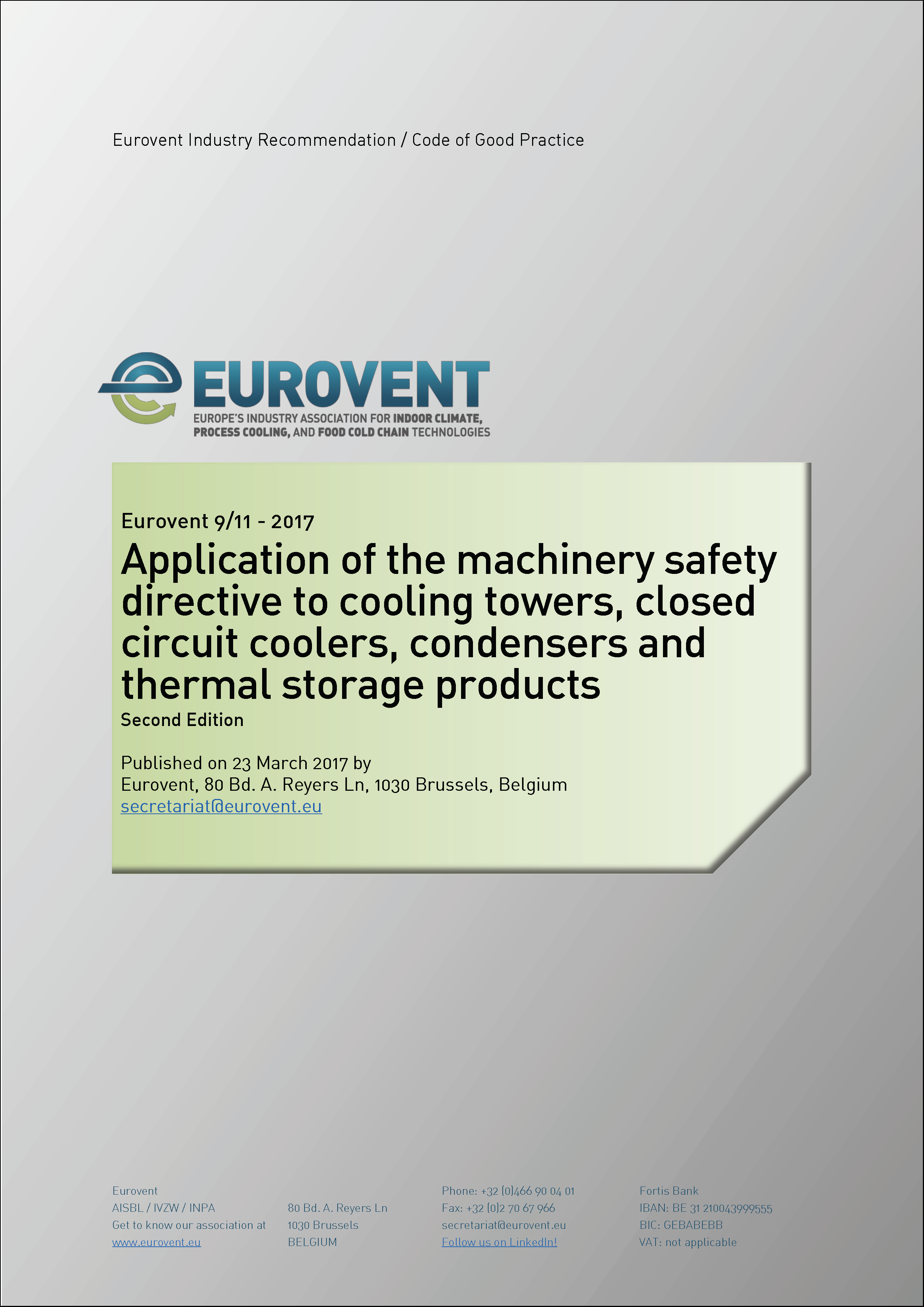 2017 - Application of the machinery safety directive
